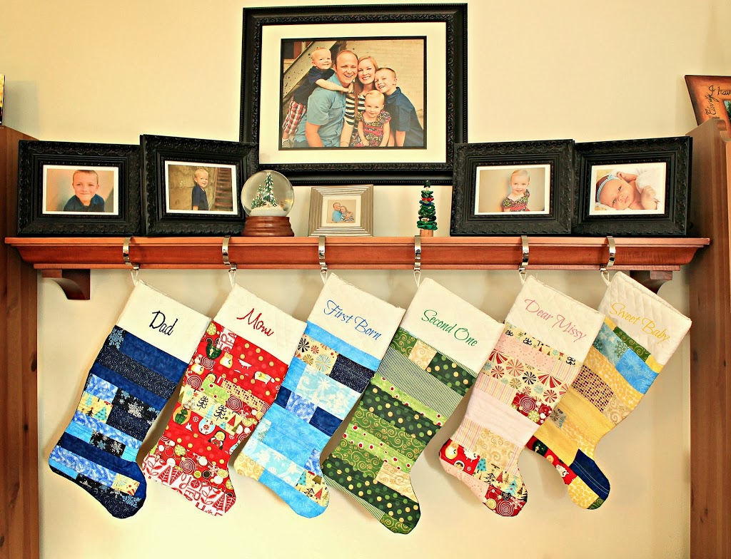 Cheeky embroidered Christmas stocking.