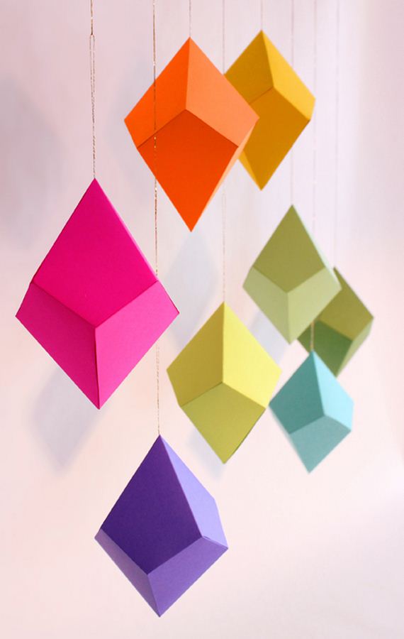 Chic paper polyhedral ornaments.