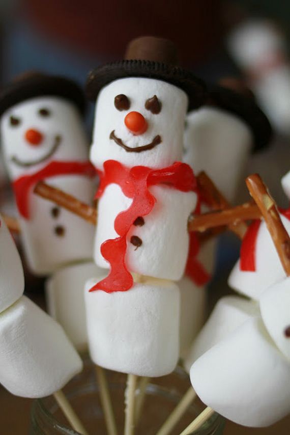 Cute Marshmallow Snowman Treats.