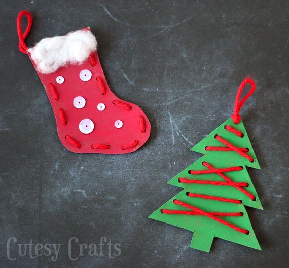 DIY Lacing Ornaments.