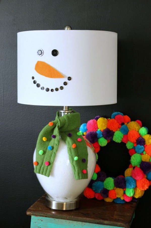 DIY Snowman Lamp. DIY Snowman Ornaments for Christmas