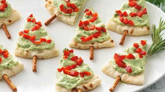 Easy Betty Crocker Pita Christmas Tree Appetizers.