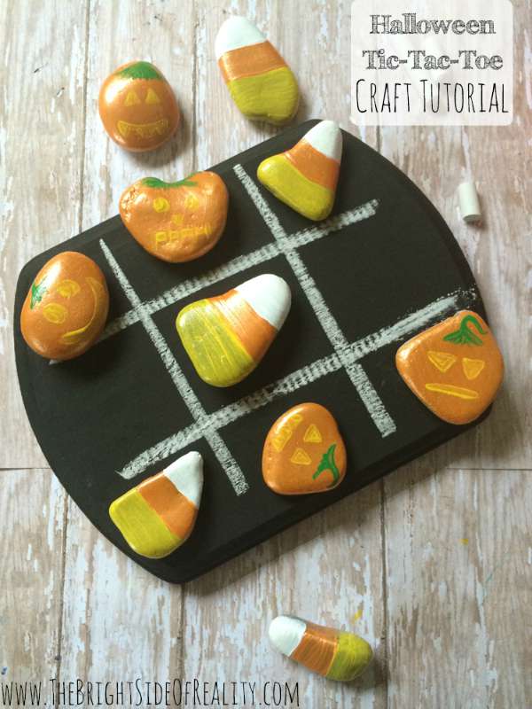 Halloween Tic-Tac-Toe Rock Craft.