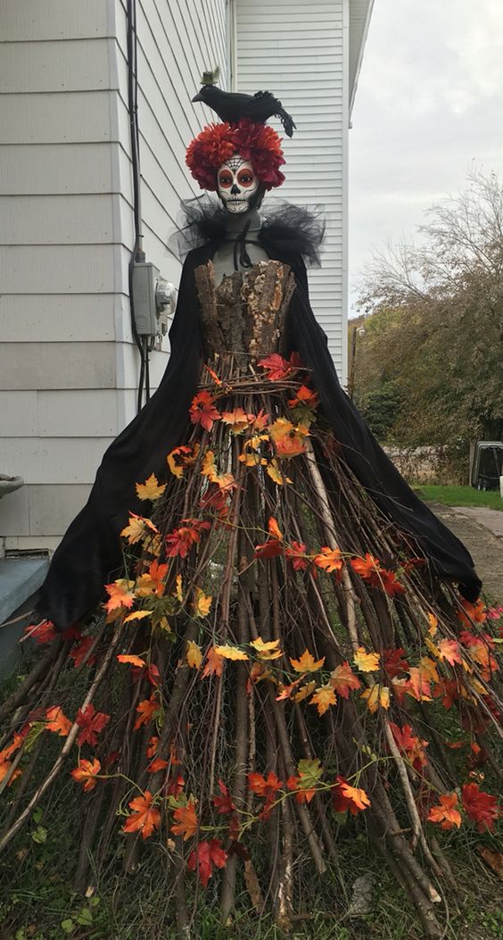 Halloween day of the dead garden lady.