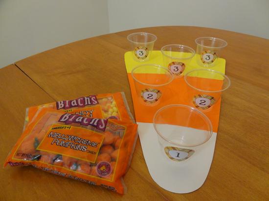 Indoor-friendly tabletop candy corn toss.