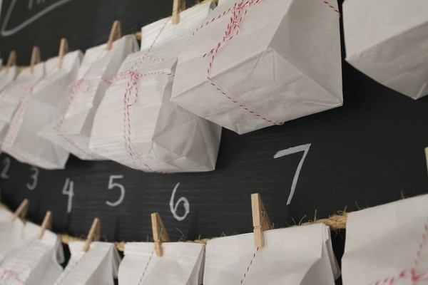 Paper bag advent calendar.