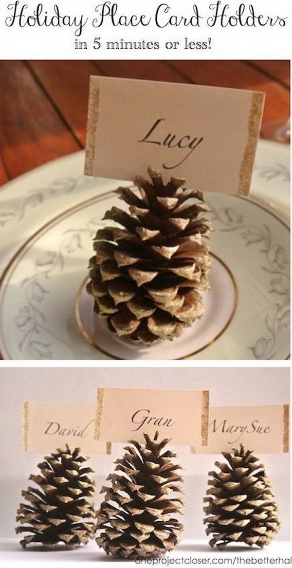 Pinecone Place Card Holders Tutorial