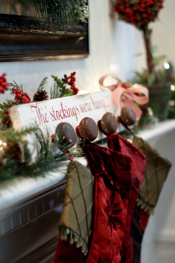 Red Writing DIY Stocking Holder.