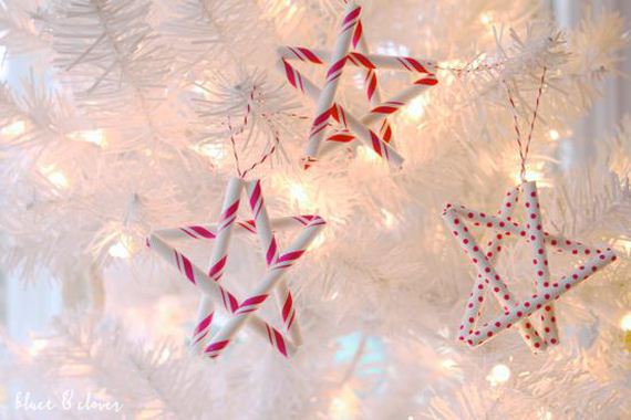 Red and white star ornaments.