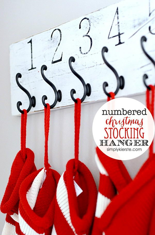 Rustic Numbered Wall Mounted Stocking Holder.