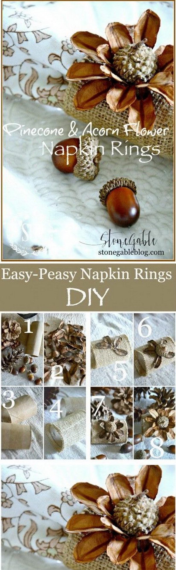 Rustic and elegant napkins rings for Christmas.