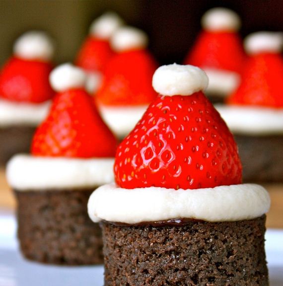 Santa Hat Brownies.