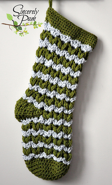 Simple Crochet Christmas Stocking.
