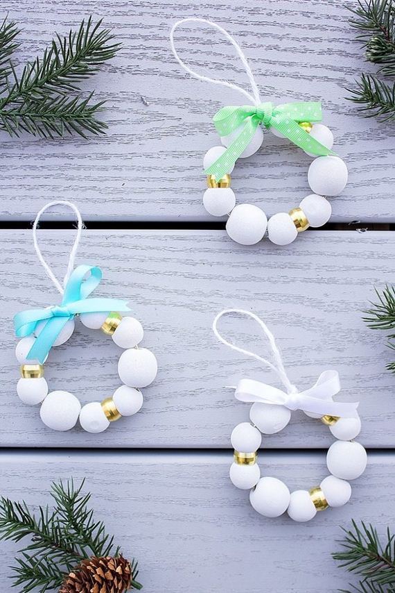 Simple Wood Bead Ornaments.