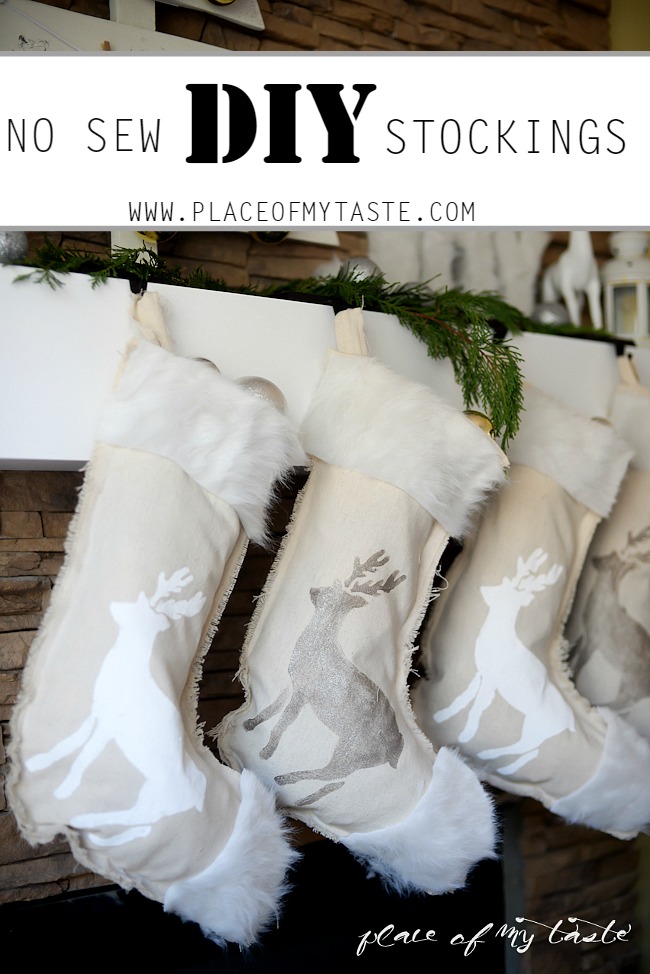 Sparkly Deer Silhouettes Christmas Stocking.