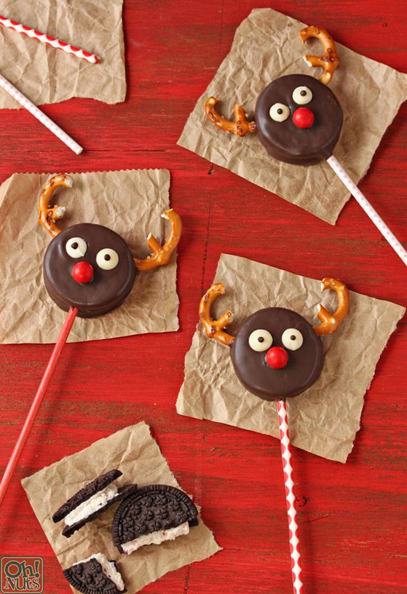 Sweet and Salty Reindeer Oreo Pops.