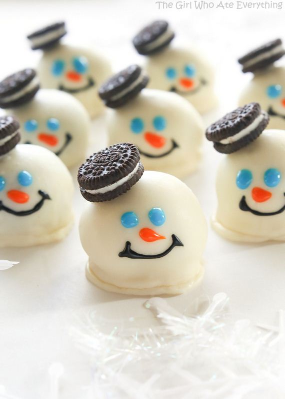 Tasty Melted Snowmen Oreo Balls.