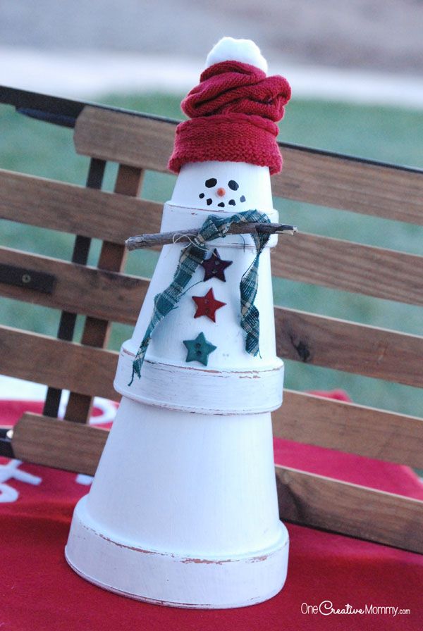 Terra Cotta Snowman Craft.