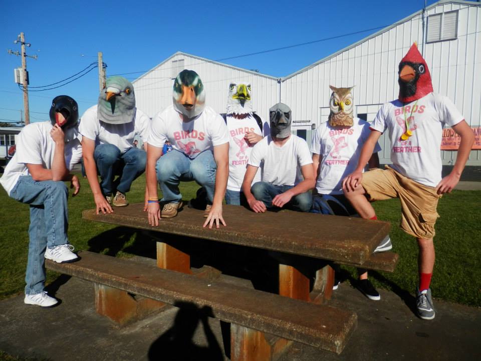 The uprising of the birds group Halloween costume.