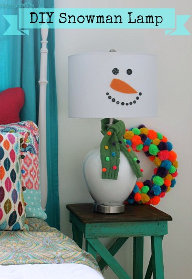 This snowman lamp had a Holiday makeover.