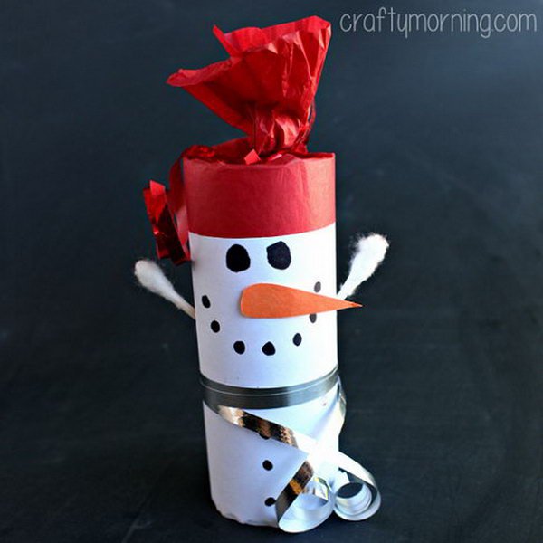 Toilet Paper Roll Snowman.