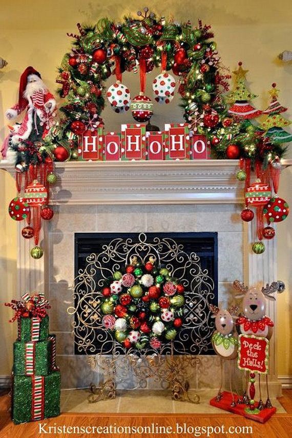 Whimsical Christmas Mantel Decoration.