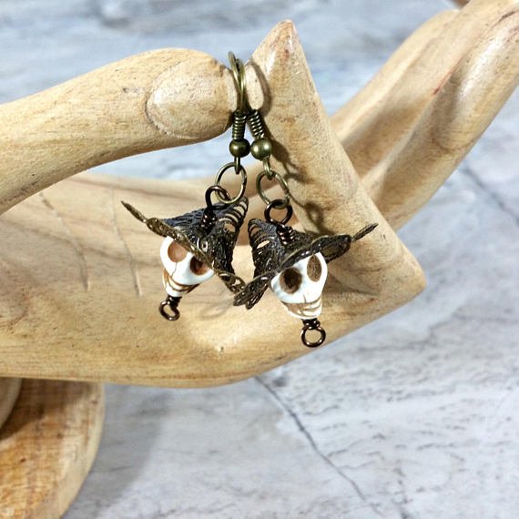 Witch Skull Earrings.