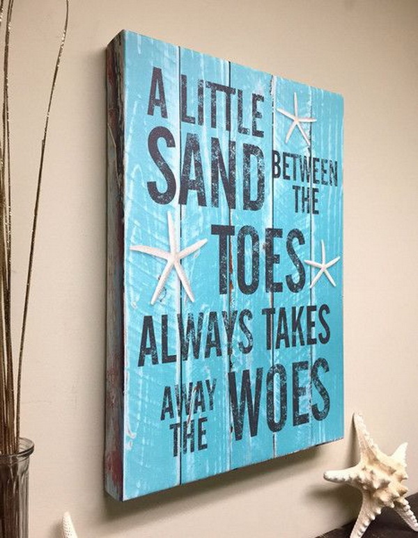 Beach Decor Quote On Canvas Art.