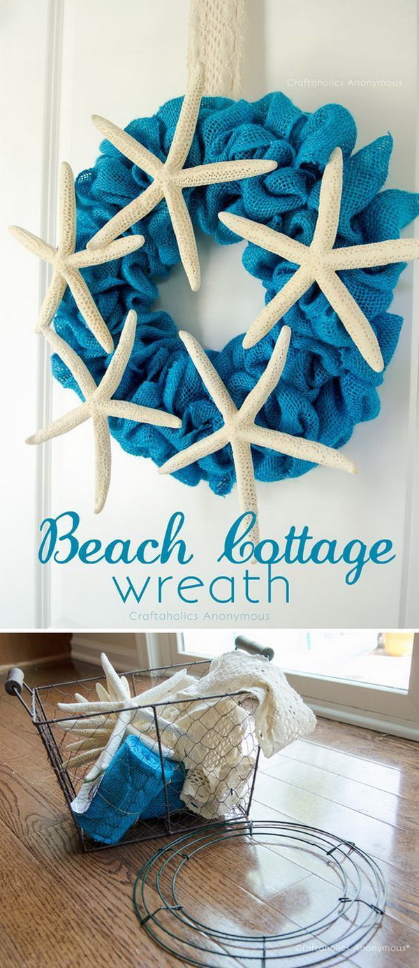 Burlap Beach Wreath.