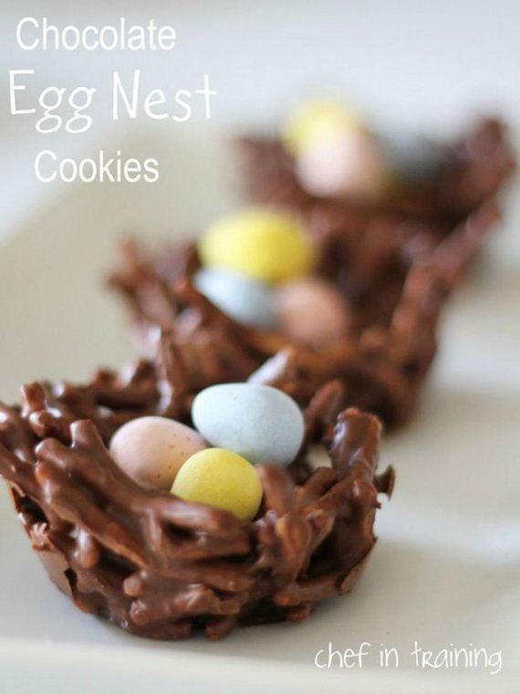 Chocolate Egg Nest Cookies.