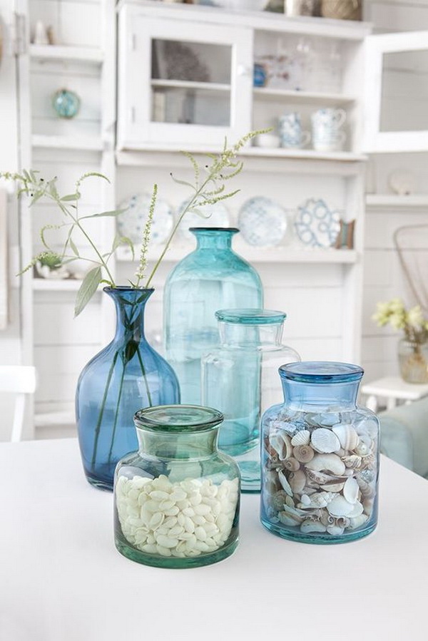 Coastal Style Glass Centerpiece.