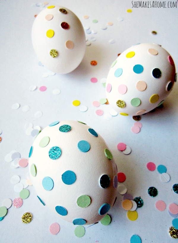Confetti Covered Easter Eggs.