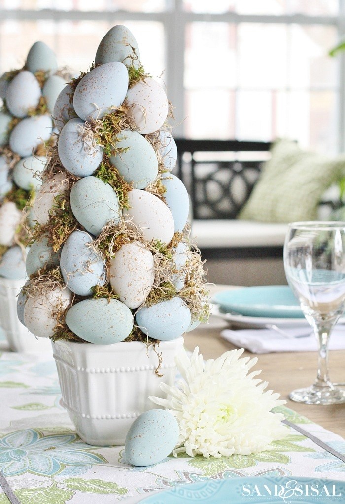 Create a beautiful and elegant Easter Egg Topiary Tree.