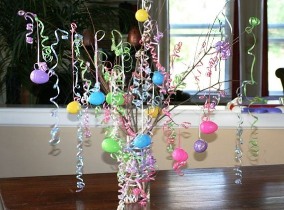Curly ribbons Easter tree.