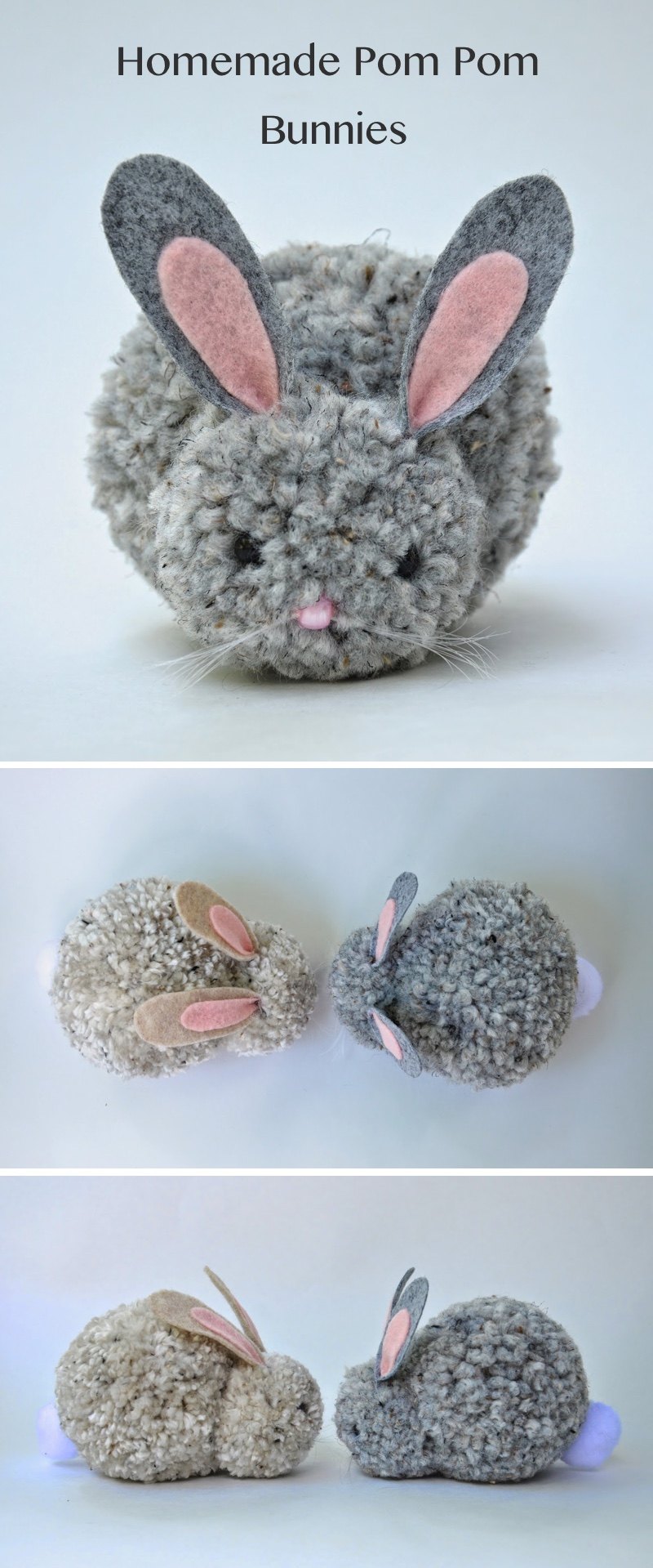 Cute and easy to make pom pom bunnies.