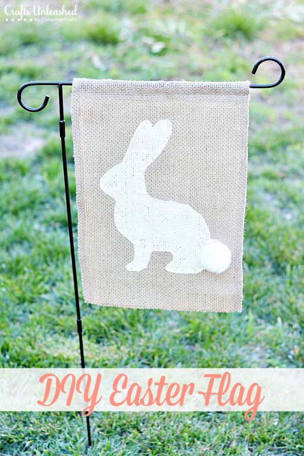 DIY Burlap Easter Flag.