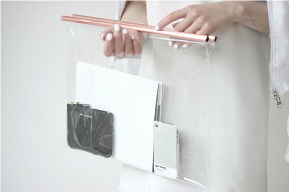 DIY Clear Bag with Copper Handles
