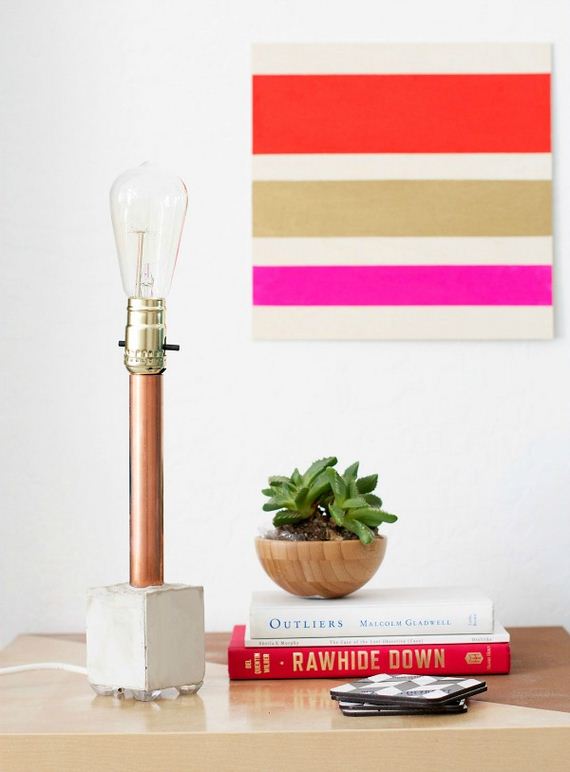DIY Copper & Concrete Lamp