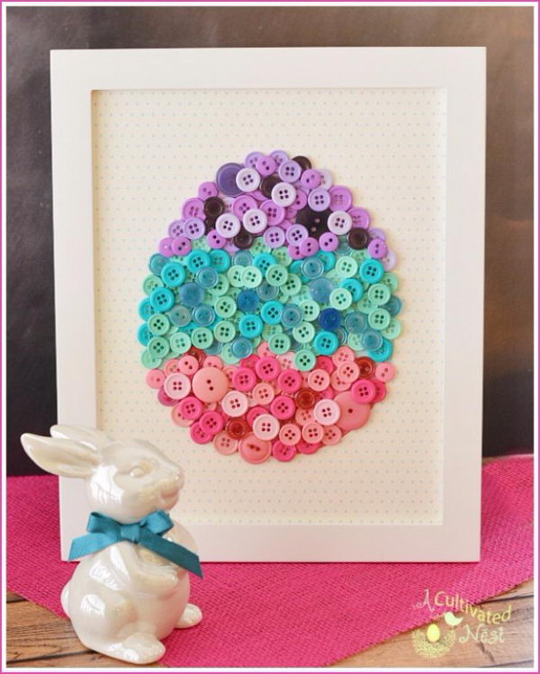 DIY Easter Egg Button Craft.