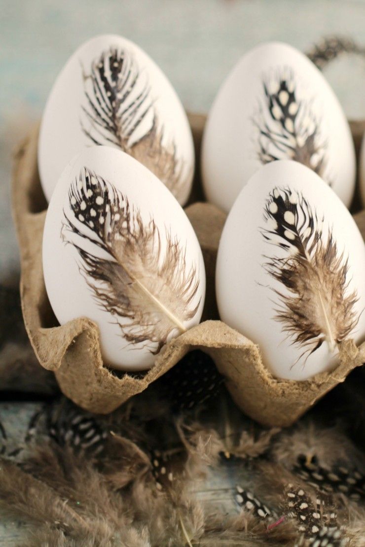 DIY Feather Easter Eggs are a simple.