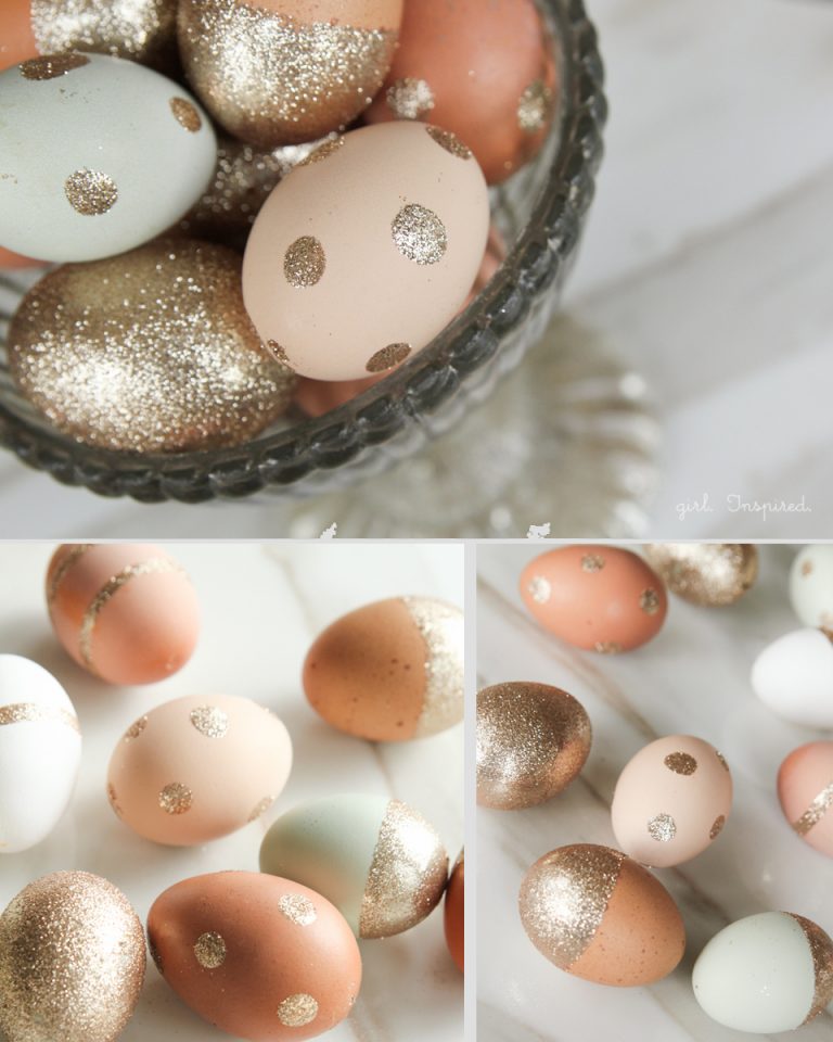 DIY Glitter Easter Eggs via The Girl Inspired