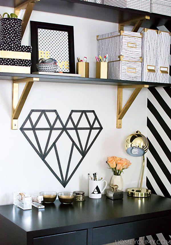 DIY washi tape wall art at Homey Oh My.