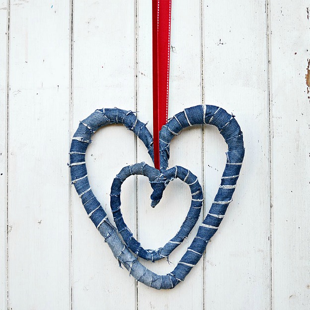 Denim Heart Wreath from Pillar Box Blue!