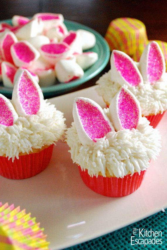 Easter Bunny Cupcakes.