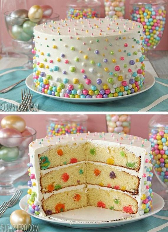 Easter Polka Dot Cake.