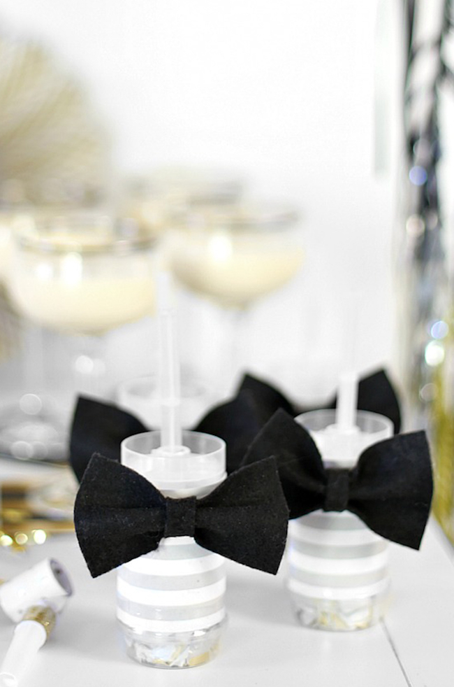 Easy way to dress up your champagne glasses.