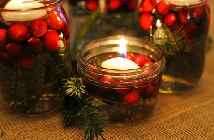 Floating Candle and Fruit.