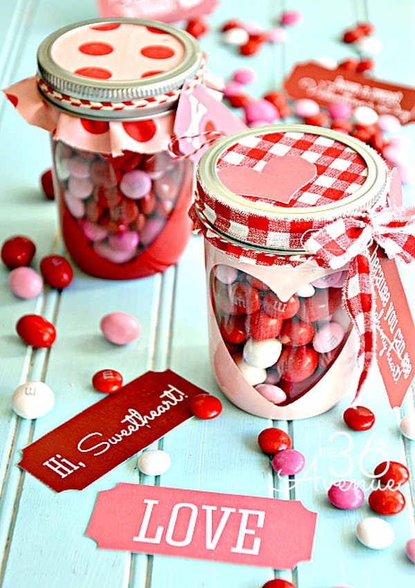 Free Valentine Printable and Heart Candy Jar by The 36th Avenue.
