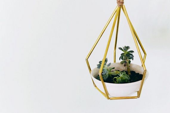 Geometric Metal Tubing Hanging Planter