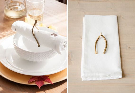 Gold Wishbone Napkin Rings